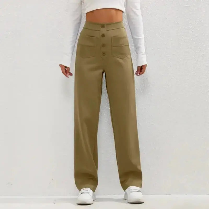 High- Waisted Casual Pants Rieworkes