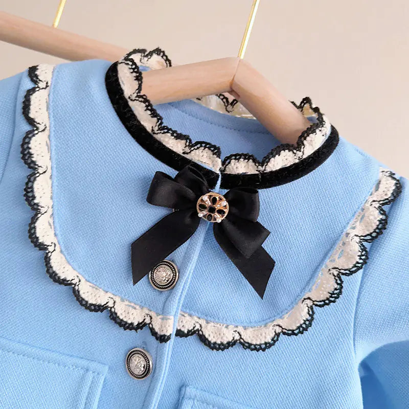 Cute Girls' Winter Fleece Sweater Set with Ruffles Mimarta