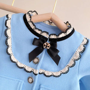 Cute Girls' Winter Fleece Sweater Set with Ruffles Mimarta