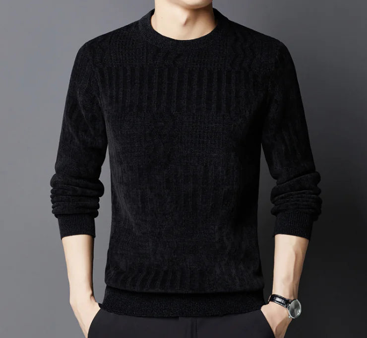 Crew Neck Casual Jacquard Sweater Rieworkes