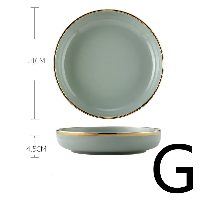 Light Luxury Large Ceramic Rice Bowl Tableware Set Mimarta