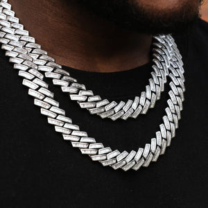 Baguette Channel Set Cuban Necklace Rieworkes