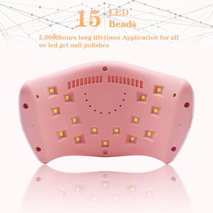 LKE UV LED Nail Lamp, Nail Dryer 72W Gel Nail Polish Curing Lamp UV Nail Lamp LED Nail Lamp for Gel Nail Polish Kit Nail Light Nail Art Accessories White (White) Rieworkes