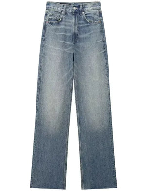 Fashion Casual High Waist Straight Wide Leg Denim Trousers For Women Rieworkes