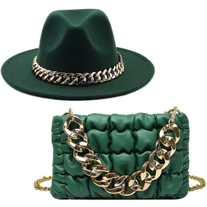 Fedora Hats Women Luxury Accessories Gold Chain Rieworkes