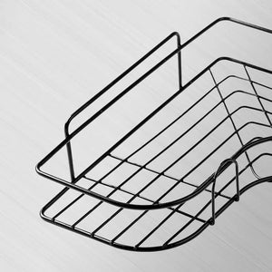 Triangular Wall-Mounted Storage Shelf with Hanging Basket Mimarta