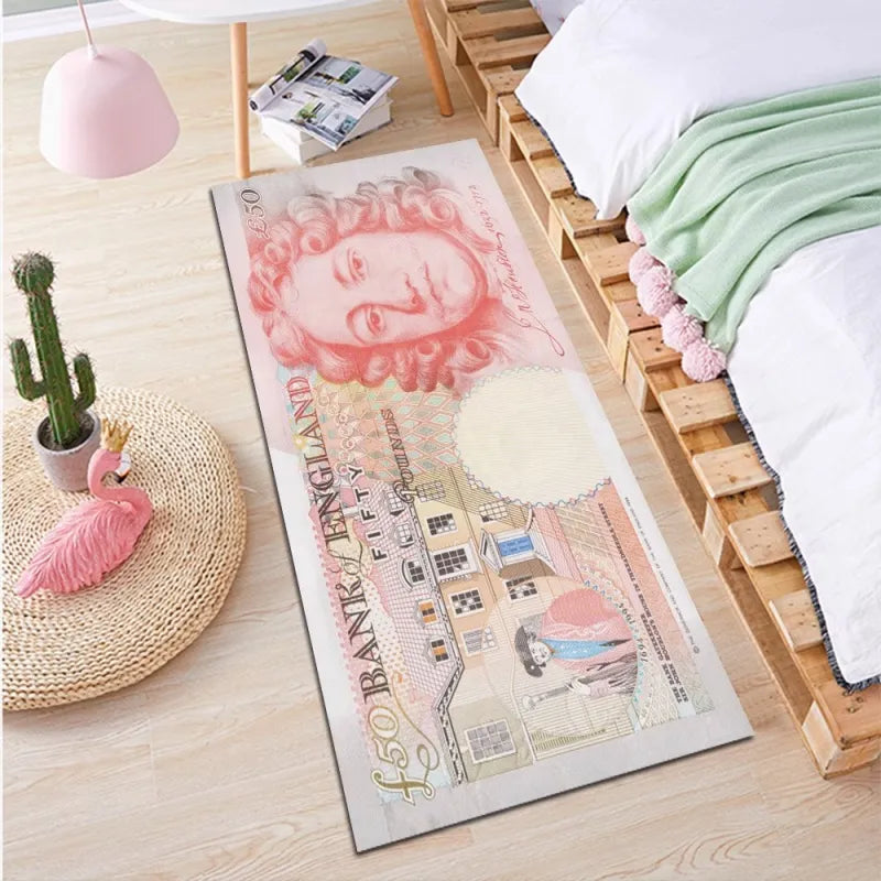 Dollar Pattern Stain-Resistant Foot Mat Mimarta