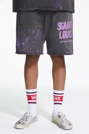 SAINT LOUIS Handmade Ink Spray Retro Style Shorts Mimarta