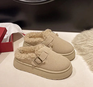 Lux Plush Women's Retro Platform Winter Slippers Rieworkes