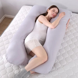 Sleeping Support Pillow For Pregnant Women Body PW12 100% Cotton Rabbit Print U Shape Maternity Pillows Pregnancy Side Sleepers Rieworkes