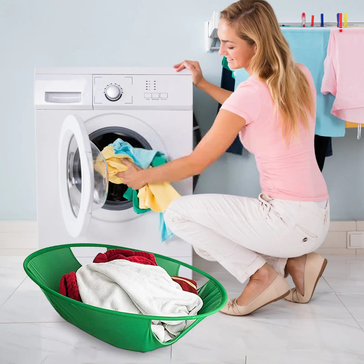 Portable Round Clothes Laundry Hamper Rieworkes