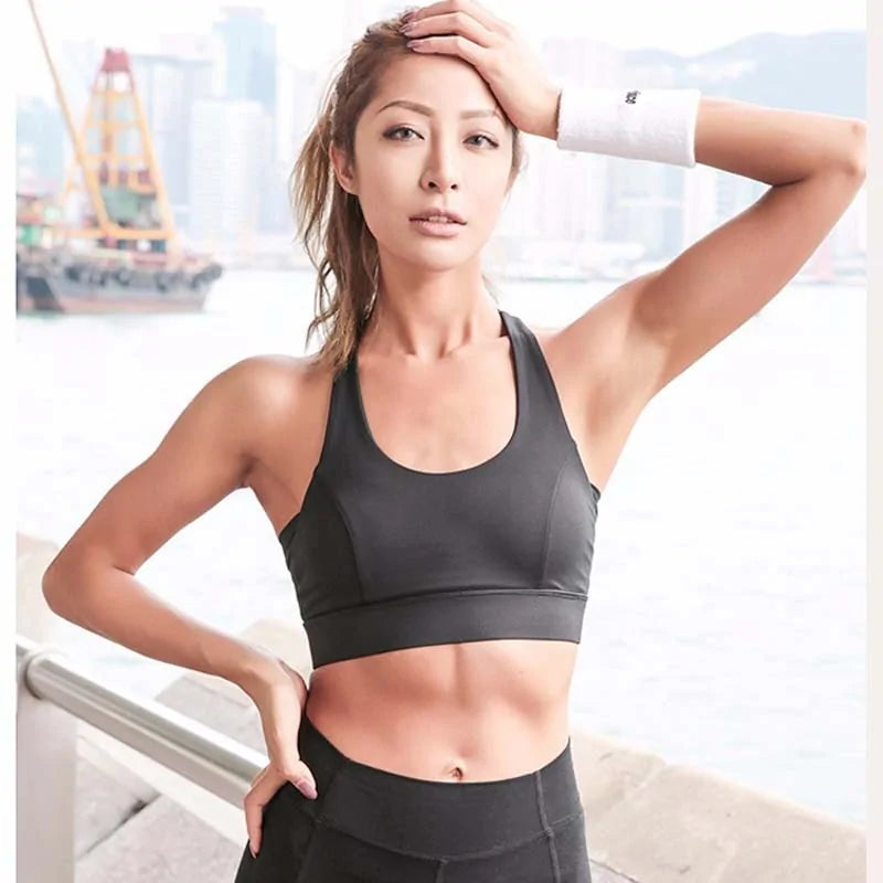 White Strap Push Up Sports Bra: Women's Gym Yoga Athletic Vest Underwear Rieworkes