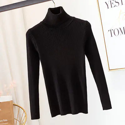 Women's Fitted Turtleneck Sweater for Fall/Winter Mimarta