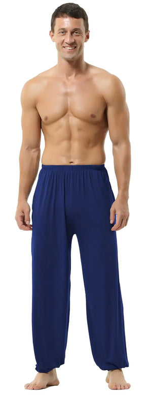 HOEREV Mens Super Soft Modal Spandex Harem Yoga/ Pilates PantsNavyBlueSmall Mimarta