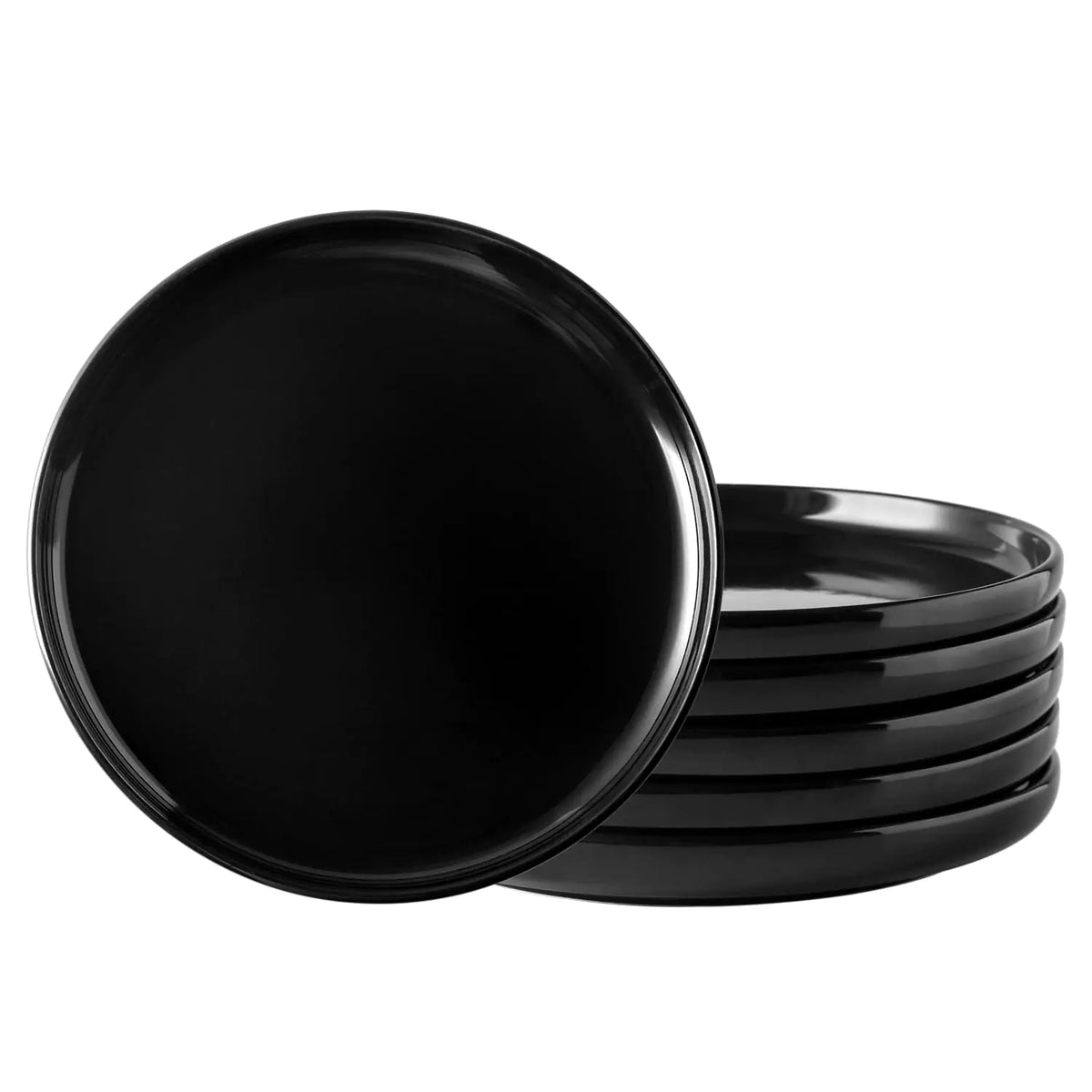 AmorArc Ceramic Dinner Plates Set of 610.5 inch Stoneware plates for Kitchen Dinnerware Dishes set- MicrowaveDishwasher SafeScratch Resistant -Black Rieworkes