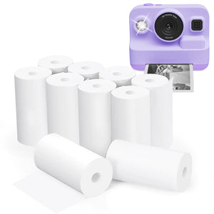 Anchioo Thermal Paper 10 Paper Rolls for Kids Instant Print Camera HD Printing Receipt Paper Set Portable Refill Paper Mimarta