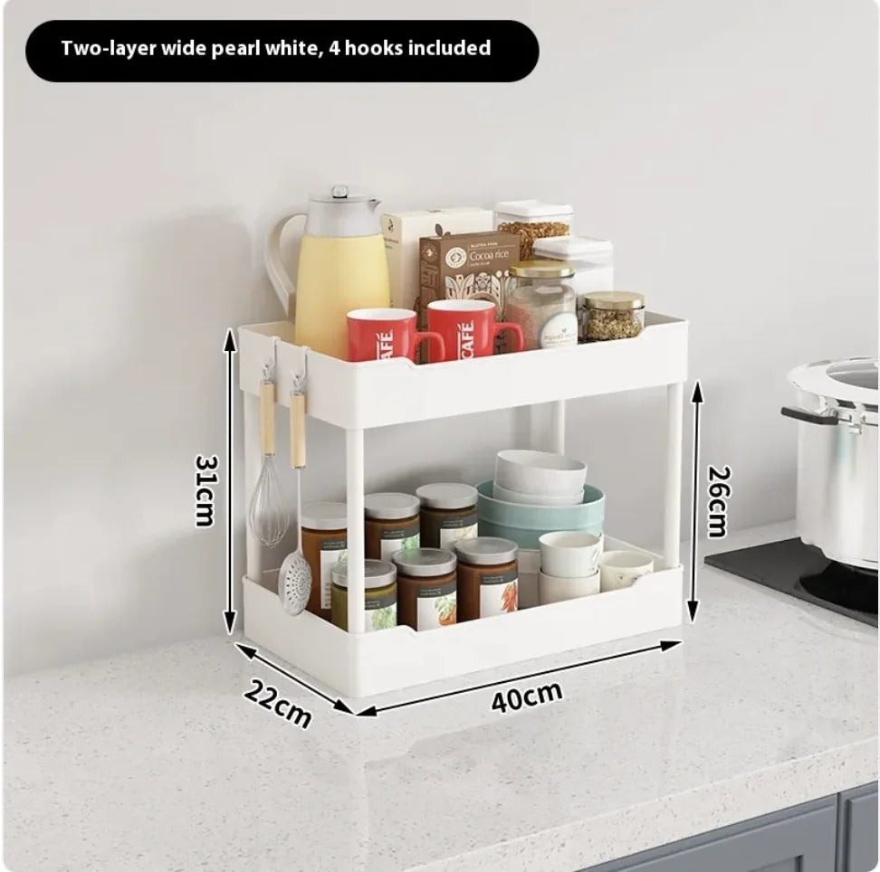 Multi-Tier Kitchen Floor Standing Storage Cart Rieworkes