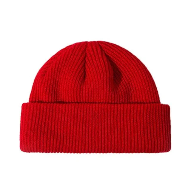 Unisex Winter Ribbed Knitted Cuffed Short Melon Cap Rieworkes