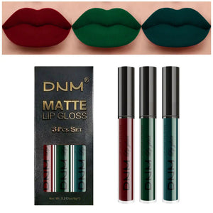DNM Non-Stick Lip Gloss 3-Piece Set - Matte Metallic Mimarta