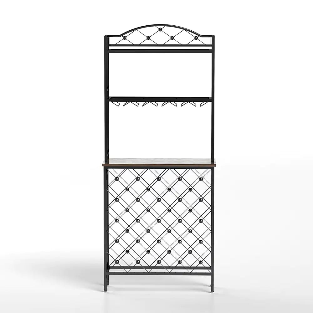 Tall Wine Holder Stand With Wine Glass Holder Rieworkes