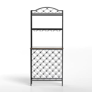 Tall Wine Holder Stand With Wine Glass Holder Rieworkes