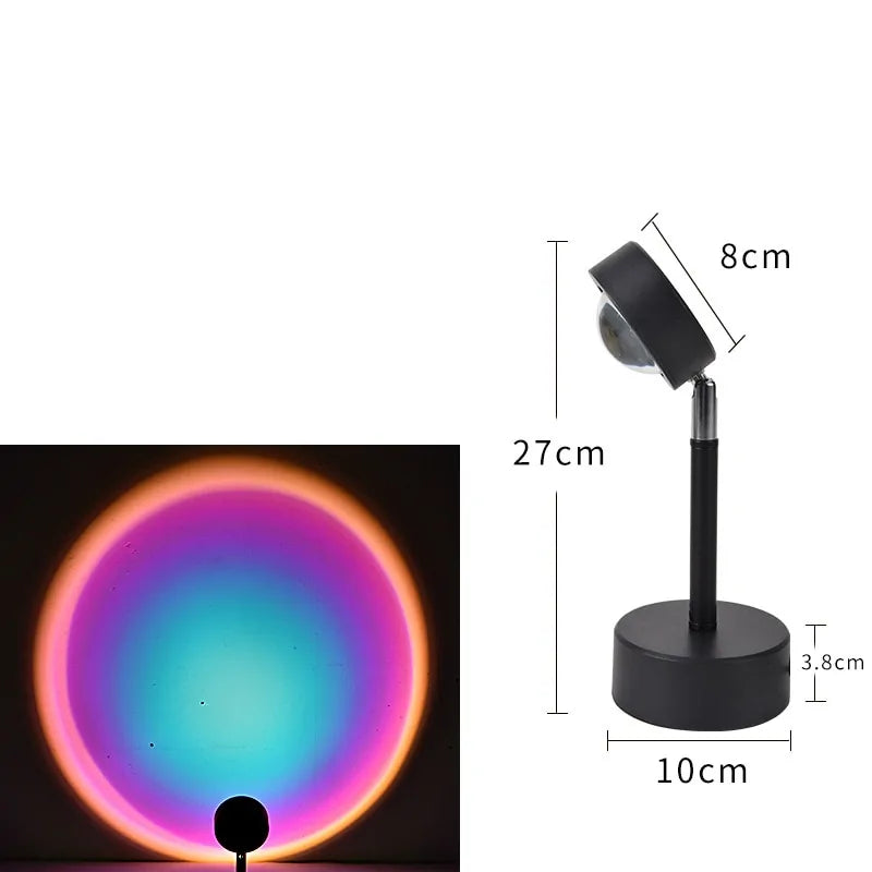 USB Rainbow Sunset Projector LED Night Light: Home Decor Lamp Rieworkes
