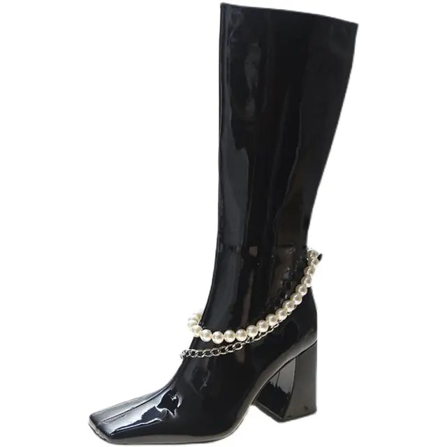 High-Tube Thick-Heeled Winter Boots for Kids Mimarta