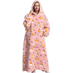 Oversized Long Blanket Hoodie Autumn Winter Fleece Rieworkes