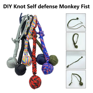 Outdoor EDC Self Defense Keychain with Monkey Fist Rope Mimarta