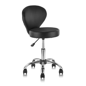 KLASIKA Adjustable Swivel Rolling Stool Chair with Backrest and Wheels Multi-Purpose Office Desk Chair Thick Seat Cushion for Home Bar Kitchen Shop Black Mimarta