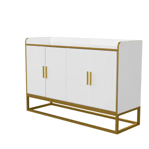 Modern Kitchen Buffet Storage Cabinet Cabinet White Gloss With Metal Legs For Living Room Kitchen Rieworkes