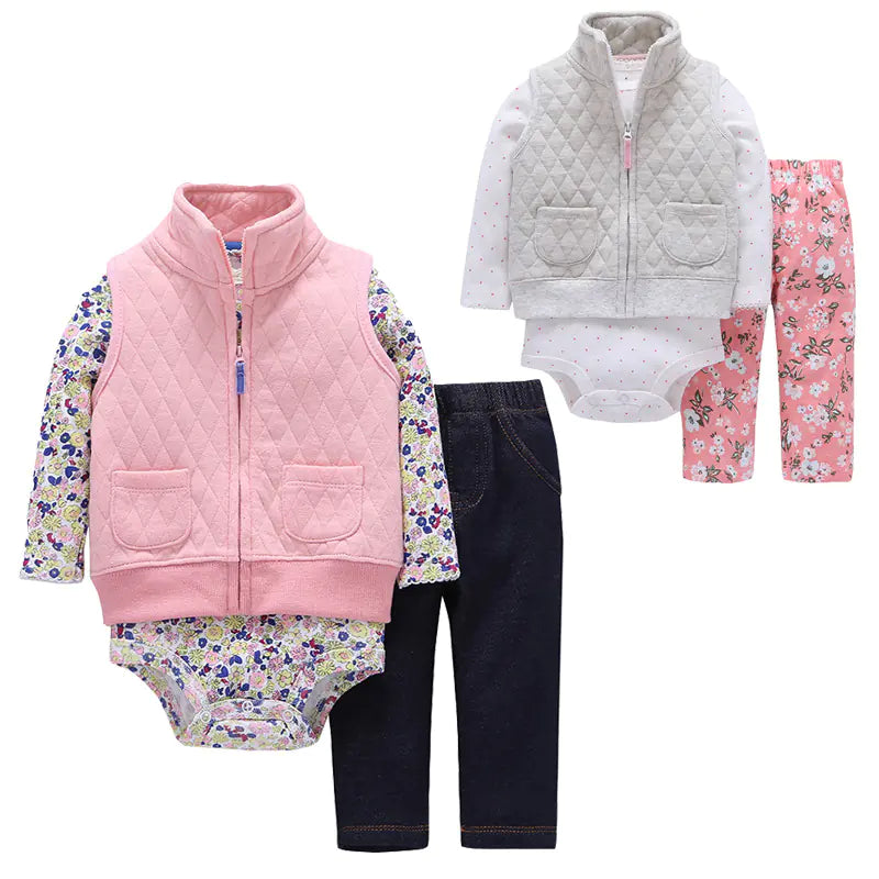 Newborn Baby Autumn Winter Vest Outfit Set T0006 Mimarta