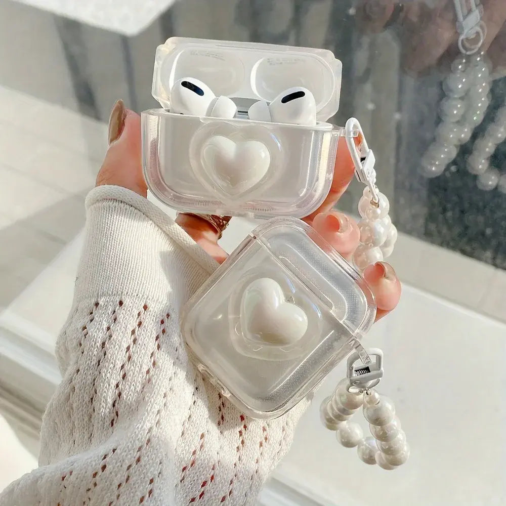 Transparent Headphone Case With Bead Bracelet Rieworkes