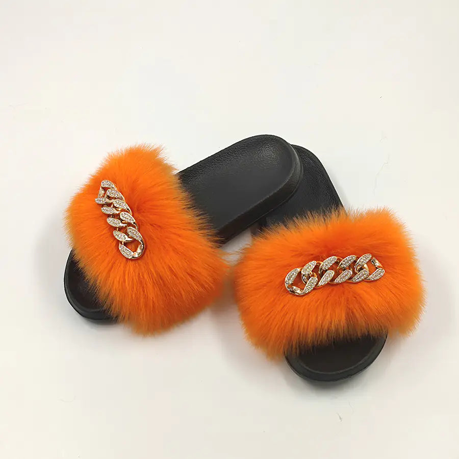 Plush Imitation Fox Fur Flip Flops Fashion Slippers Rieworkes