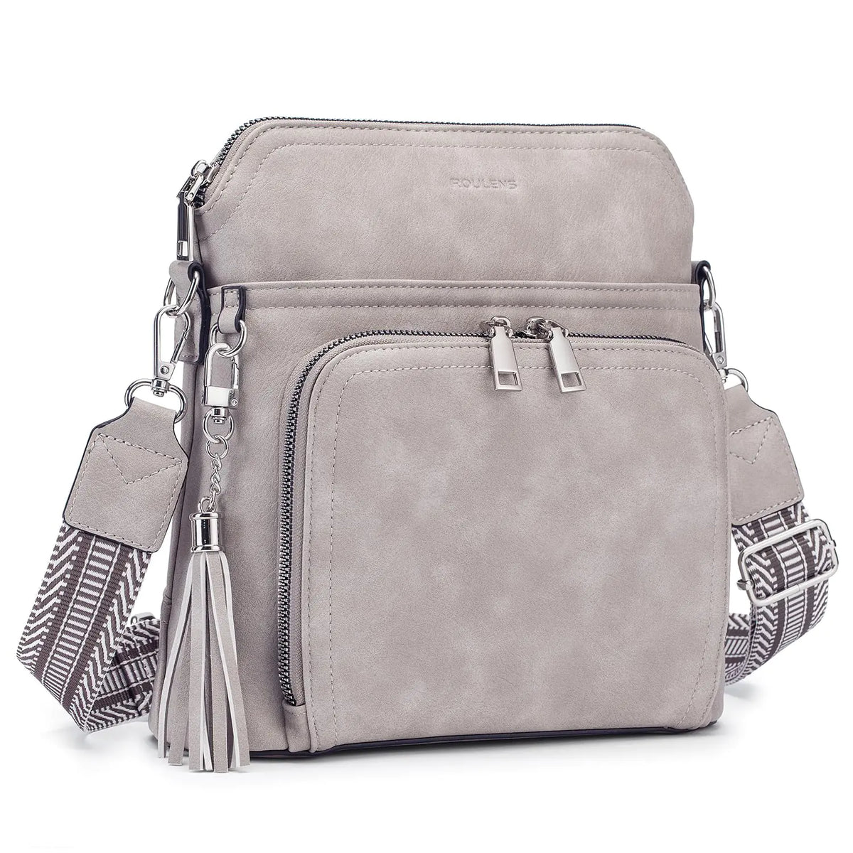 Crossbody Purse for Women,Lightweight Medium Crossbody Bag Soft Leather Women's Shoulder Handbags with Tassel Taupe Rieworkes