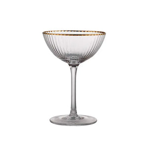 Cocktail Glass Goblet with Gold Rim Crystal Glass Cup Rieworkes