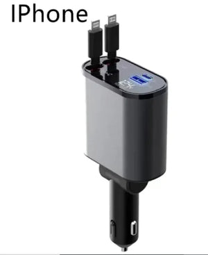 Metal Car Charger 100W Super Fast Charging Car Cigarette Lighter USB-C Adapter Rieworkes
