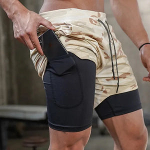 Camo Running Shorts Men Gym Sports Rieworkes