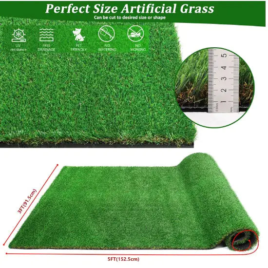 Thick Realistic Fake Grass Roll Decor Patio Balcony Garden Lawn Mimarta