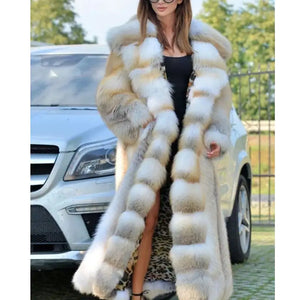 Mid-Length Coat With Hooded Faux Fur Rieworkes