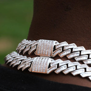 Baguette Channel Set Cuban Necklace Rieworkes