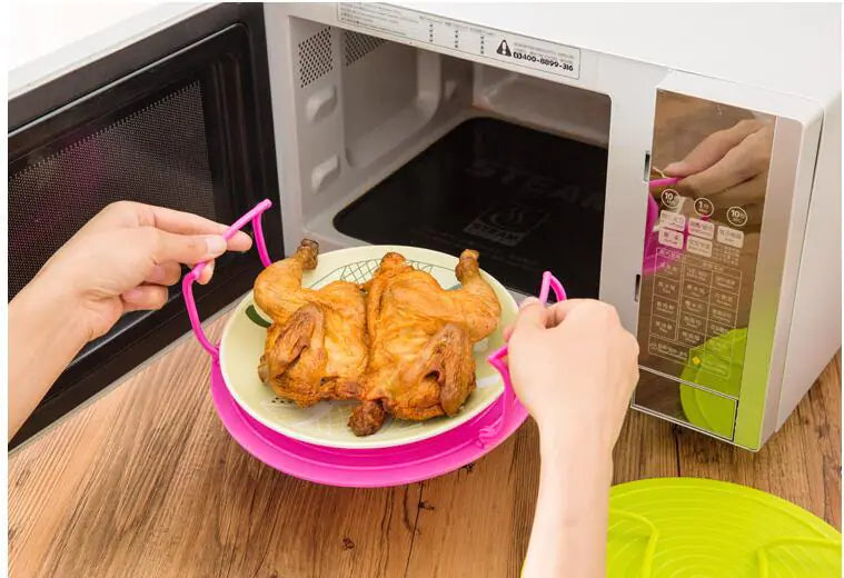 Microwave Tiered Steamer Rack with Heat-Resistant Tray Mimarta