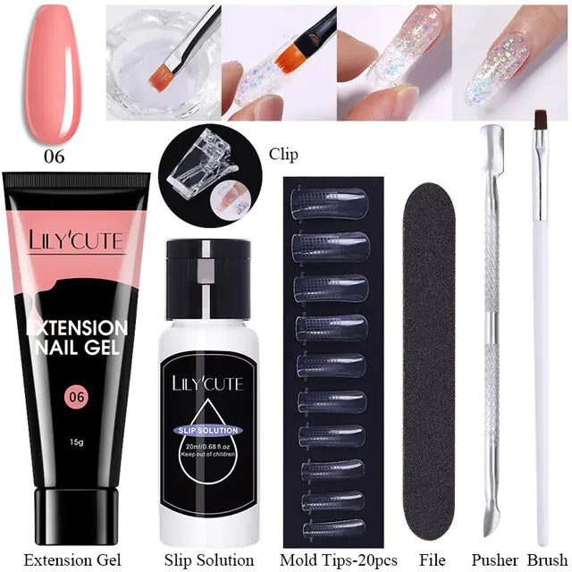 LILYCUTE Nail Extension Gel Set Rieworkes