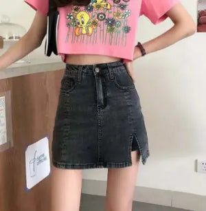 A- Line Slimming Sexy Slit Skirt Rieworkes