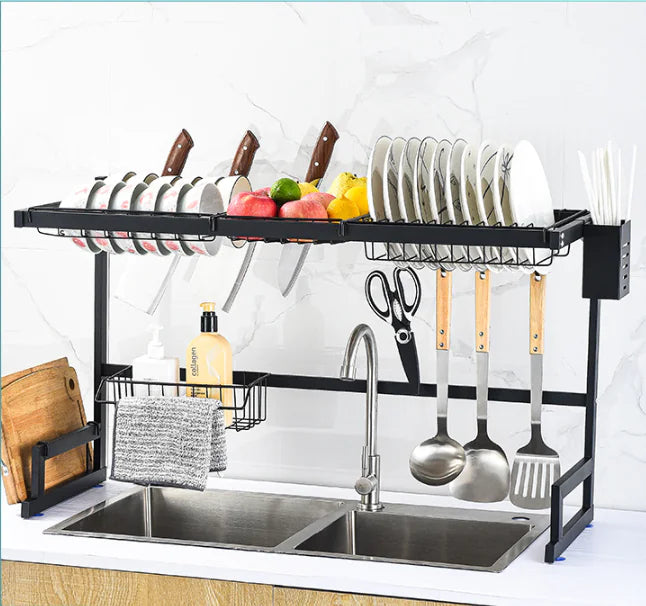 Stainless Steel Sink Rack and Dish Storage Basket Mimarta