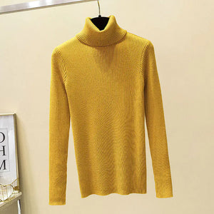 Women's Fitted Turtleneck Sweater for Fall/Winter Mimarta
