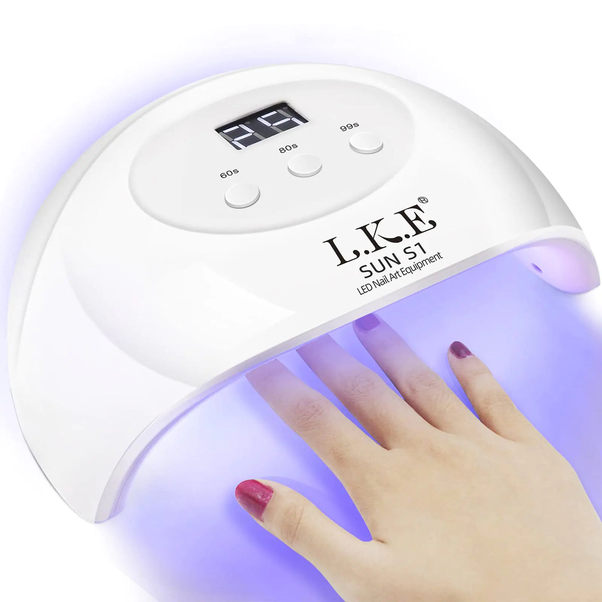 LKE UV LED Nail Lamp, Nail Dryer 72W Gel Nail Polish Curing Lamp UV Nail Lamp LED Nail Lamp for Gel Nail Polish Kit Nail Light Nail Art Accessories White (White) Rieworkes