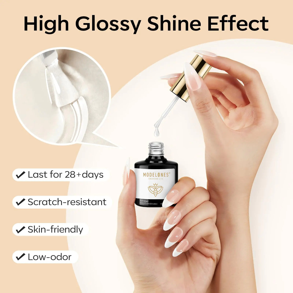 modelones 9 in One Nail Glue with Gel Top and Base Coat Gel Nail Kit, No Wipe Base Coat Long Lasting Glossy Top Coat 3Pcs Gel Nail Glue for Nail Tips, Blooming Gel, Rhinestone Glue A2-3pcs Nail Glue Rieworkes
