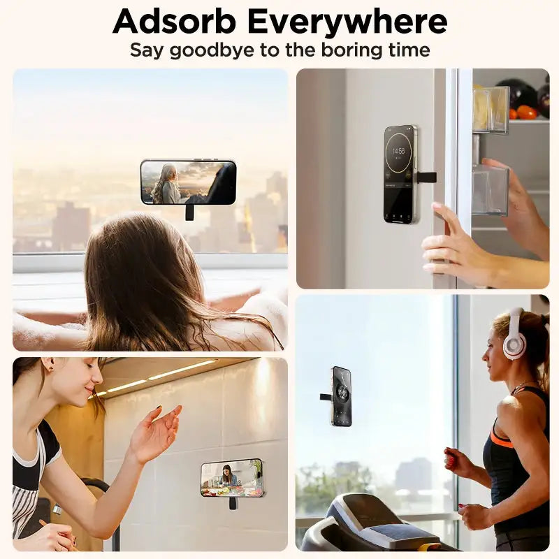 Joyroom Magnetic Suction Cup Phone Mount Hand-Free Mirror Shower Silicone Suction Phone Case Grip Stand Holder For iPhone 15 Pro Rieworkes