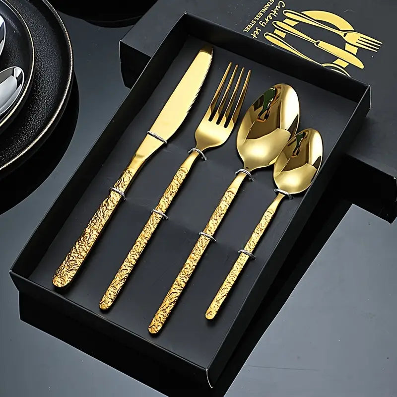 4pcs Stainless Steel Cutlery Set for Christmas Dinner Mimarta